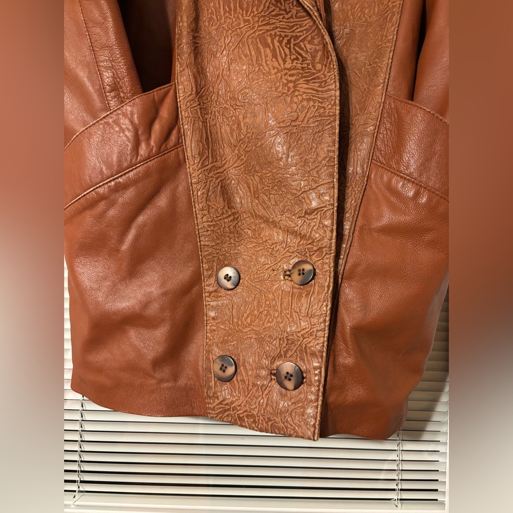 Talk of the Walk Vintage Brown Leather Jacket - Picture 13 of 14